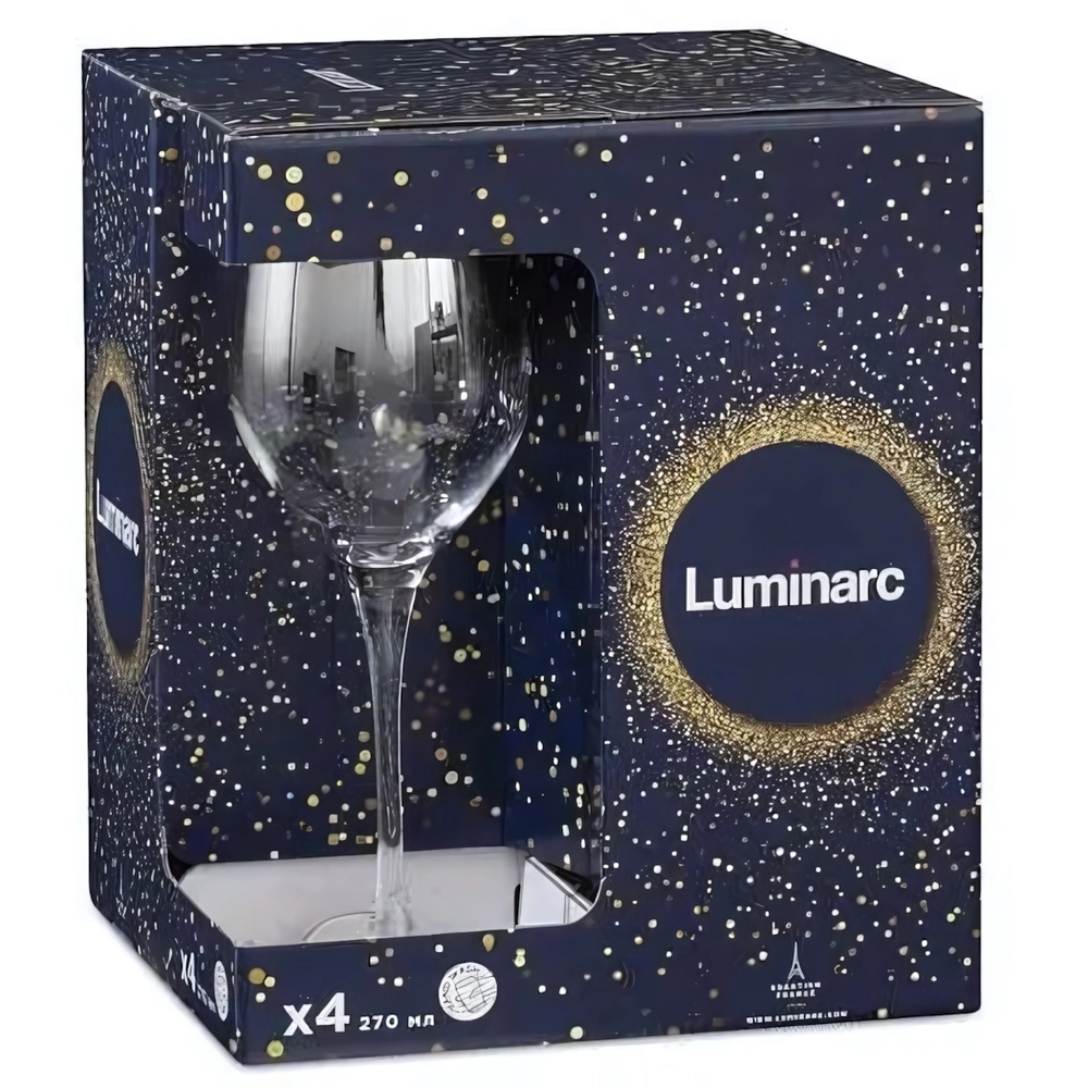 Набор бокалов для вина 4шт 270мл «Селест» серебряная дымка O0093