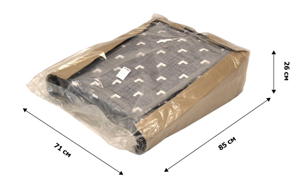 Кровать раскладная Соната мягкая лист 50мм арт.РП-700-Э-50 (цвет ткани серый рис.тетрис (1 шт. в уп.)