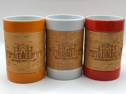 Кружка большая фарфоровая без ручки с берестой. Коллекция "Старая Русса"