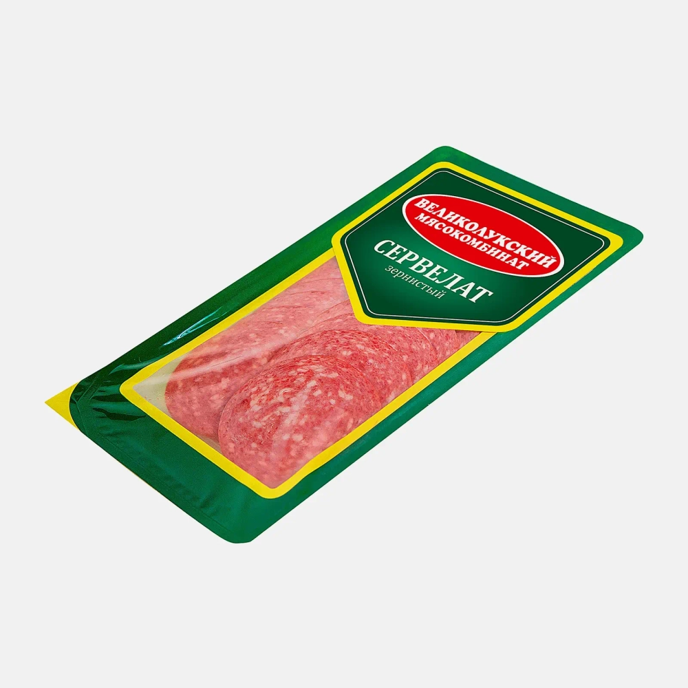 Сервелат Великолукский МК зернистый варено-копченый 150г