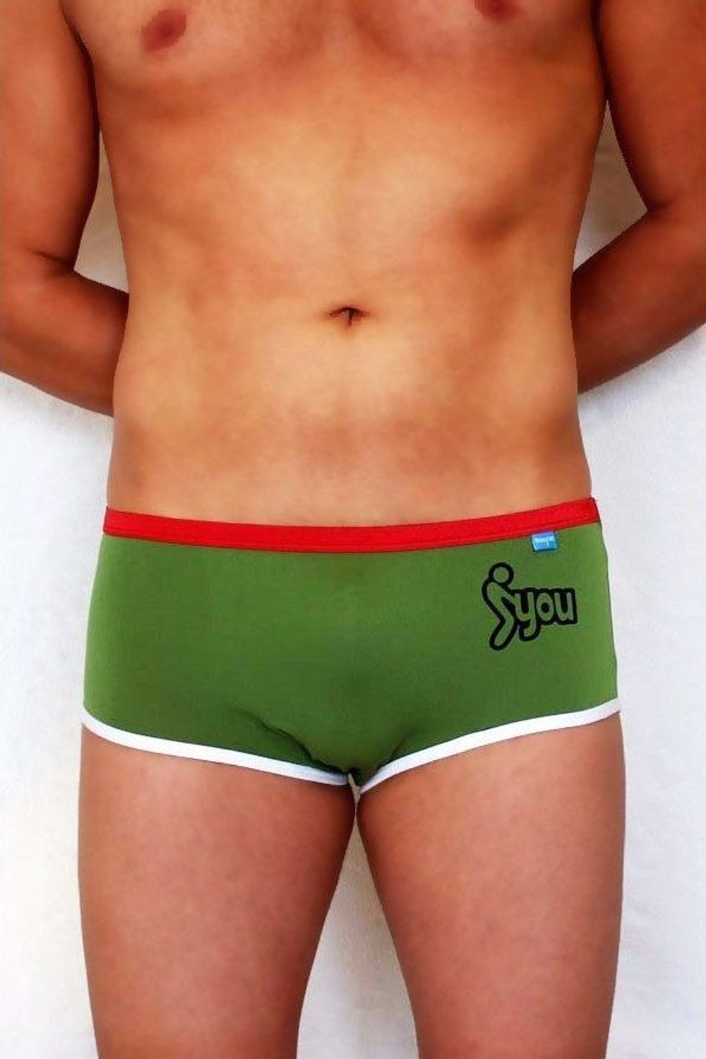 Зеленые мужские плавки из эластичного материала (Размер: M) (Цвет: зеленый)