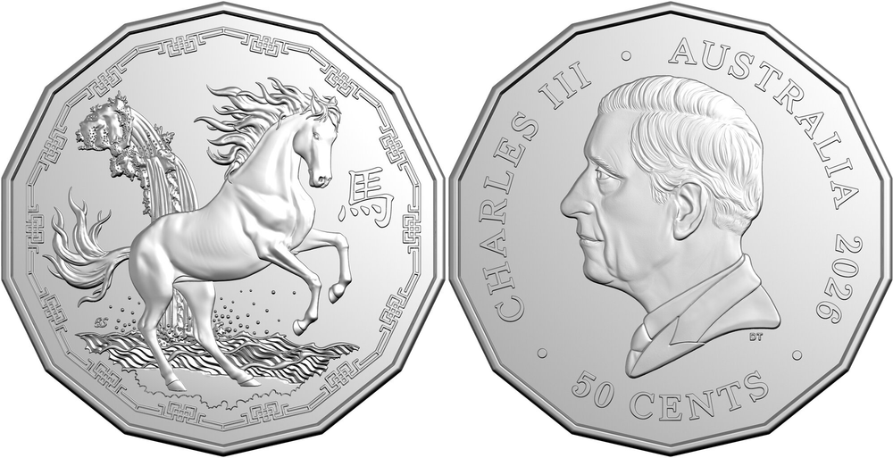 Австралия 50 центов 2026 Год Лошади