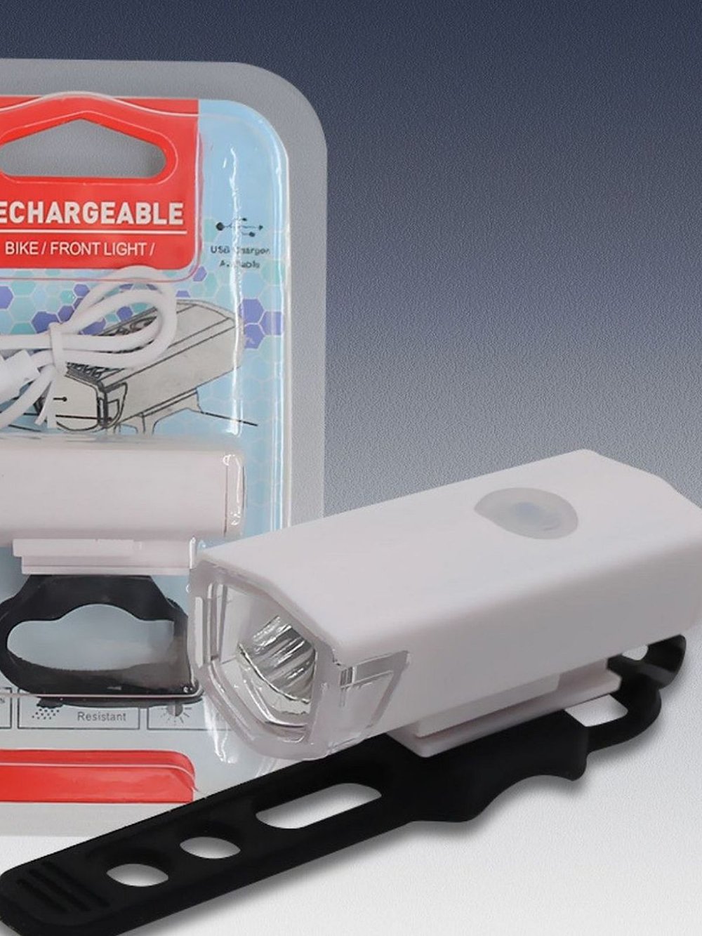 Фонарь велосипедный аккумуляторный мощный белый плюс ПОДАРОК (RPL-2255)