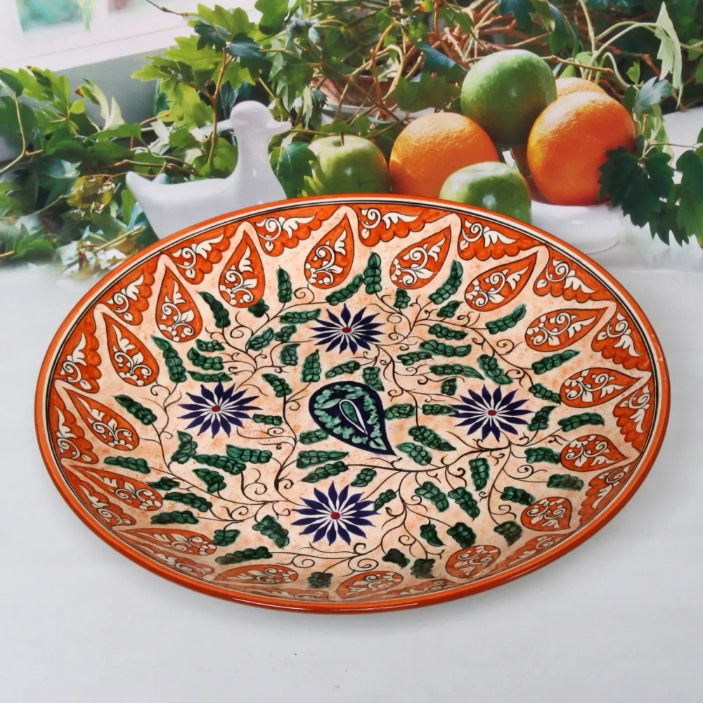 Ляган плоский 42см Турецкий Риштанская Керамика
