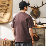 Футболка для мужчин с короткими рукавами вышивка Ri zhao Jing han. Плотность хлопка 230g