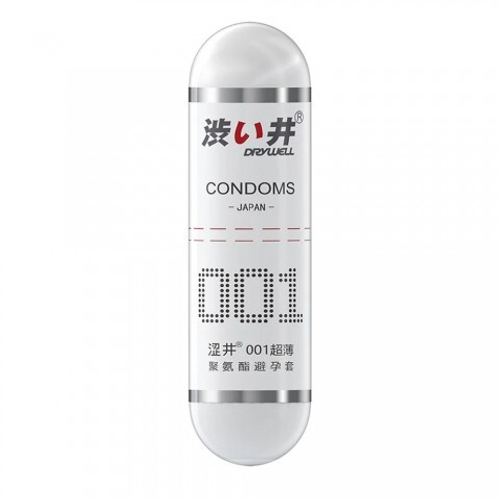 Презервативы DryWell в капсуле, ультратонкие 0,01 мм, полиуретановые (гипоаллергенные) 1 шт.