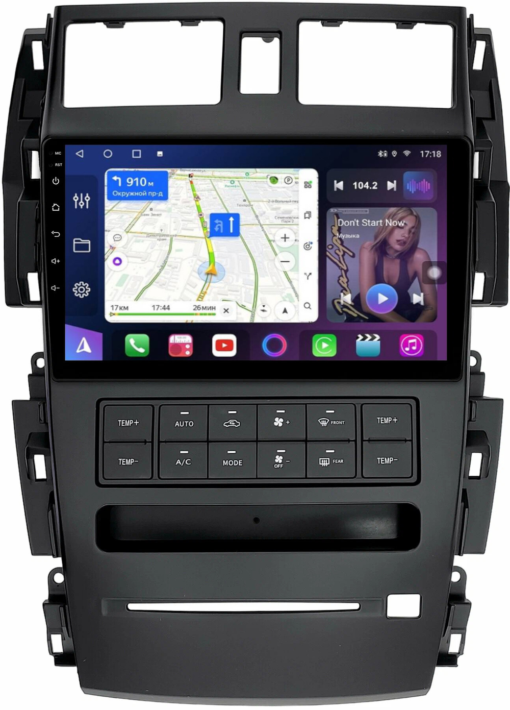 Магнитола для Nissan Teana J31 2003-2008 (большая рамка) - FarCar BM9-9666F2 монитор 9" QLED на Android 13, TS10, 4Гб+32Гб, CarPlay, 4G SIM-слот