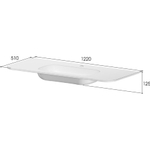 Тумба c раковиной VOI 786-120-MW+782-120-R-MW 120 см, на 1 отверстие, рифленая, MATT WHITE