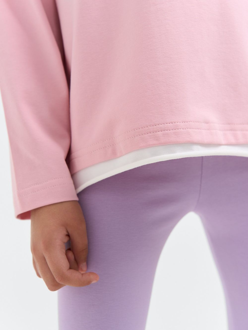 Лонгслив "Розовый зефир" с контрастной отделкой