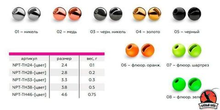 Вольфрамовая головка Namazu Pro TiA Tungsten Head Trout, р. 3,8, вес 0,5 г, цв. золото (5 шт.)