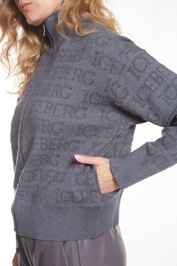 КАРДИГАН ИЗ СМЕСОВОЙ ШЕРСТИ С ЛОГОТИПОМ