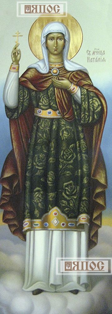 Наталия Никомидийская, мерная икона, масло, ширина 25 см