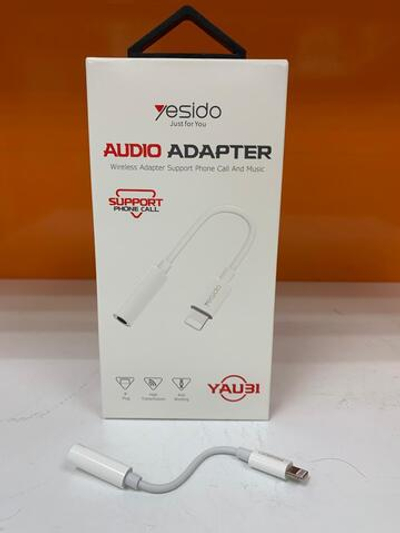 Переходник AUX, Jack 3,5mm(m)(f) - 8 pin(f) Yesido YAU31, цвет: белый