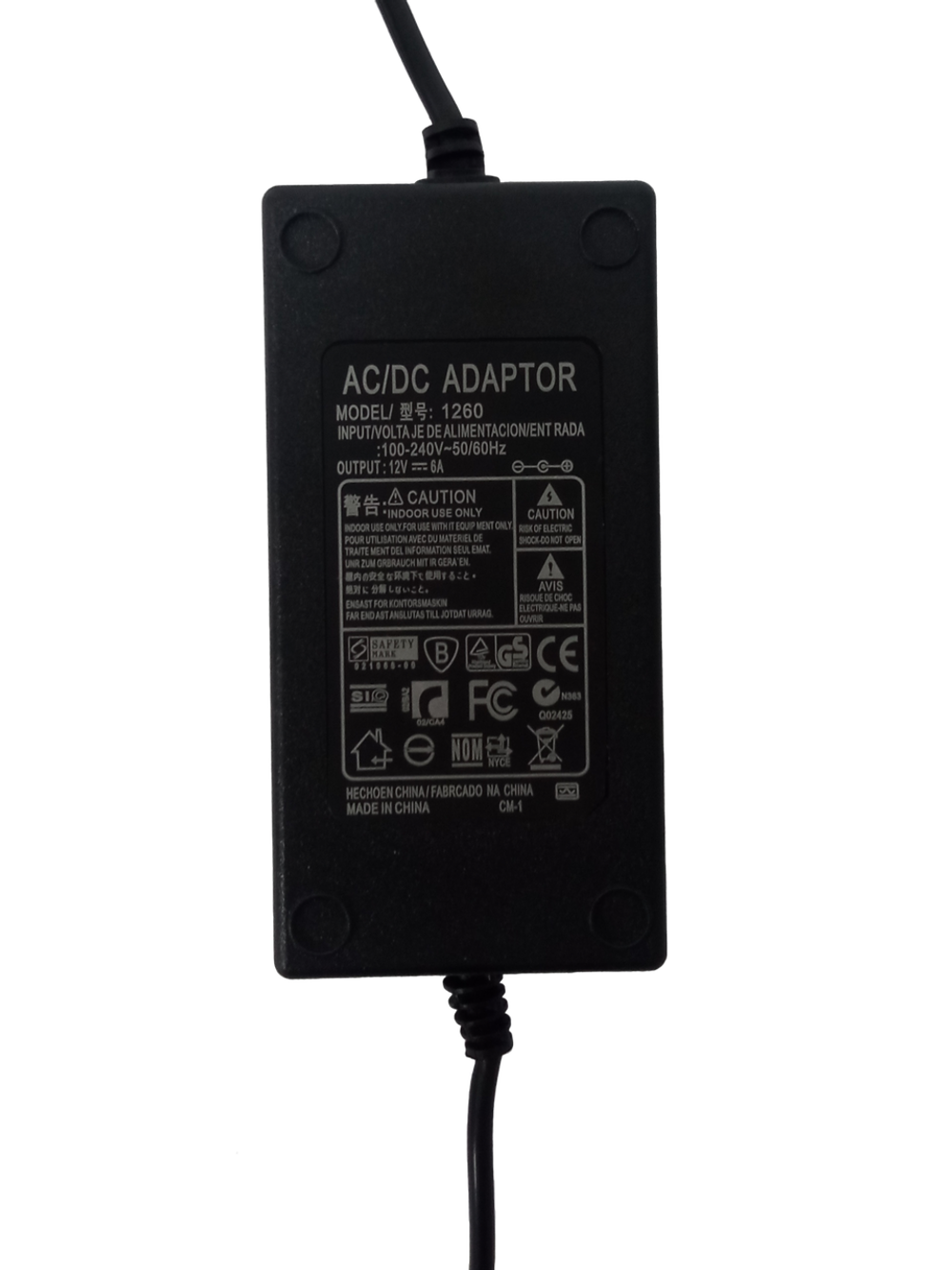 Адаптер питания LX-1260 (12v/6А) штекер 5.5мм.