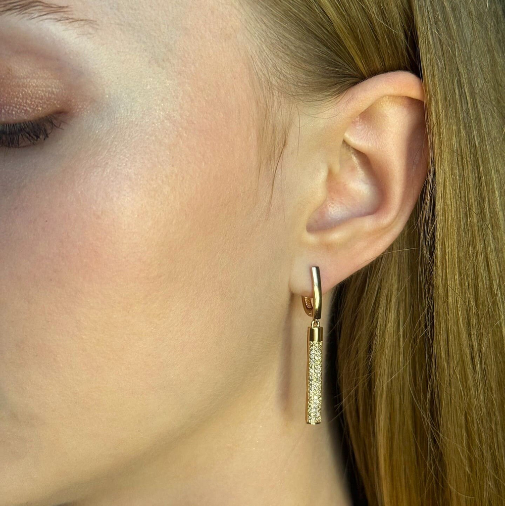 Ефимов. Золотые серьги 585 пробы с бриллиантами "Элитный дождь"