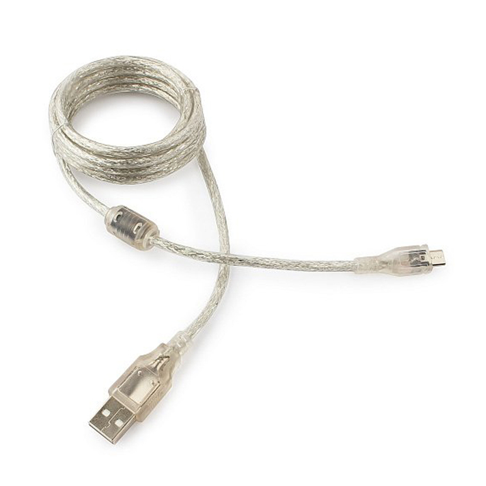 Кабель USB-microB Cablexpert, прозрачный, 1.8 м