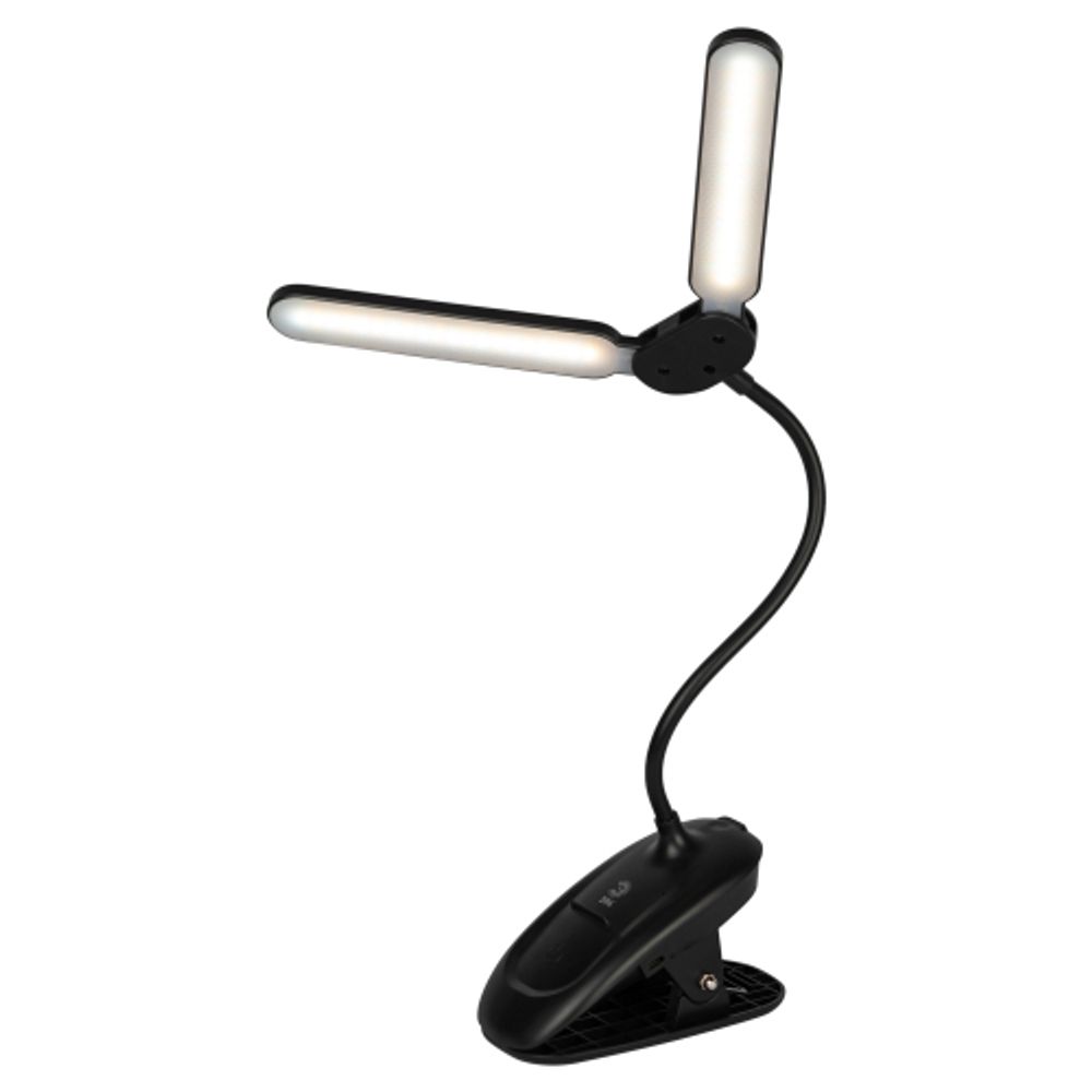 Настольный светильник ЭРА NLED-512-6W-BK светодиодный аккумуляторный на прищепке черный