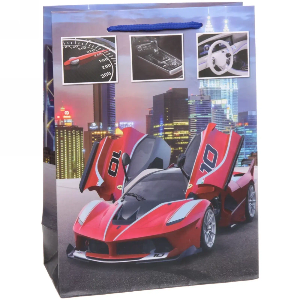 Пакет подарочный «Гонка» 18*24*8,5 см