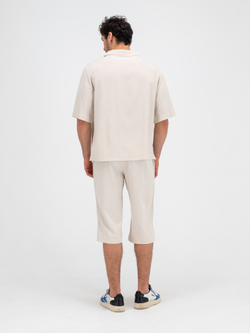 Костюм льняной с шортами. Песочный