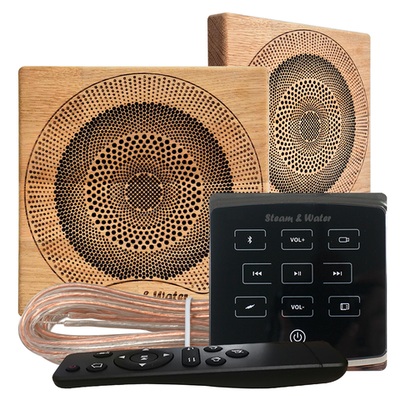 Комплект влагостойкой акустики для бани и сауны - SW2 Black ECO SAUNA (квадратная решетка)