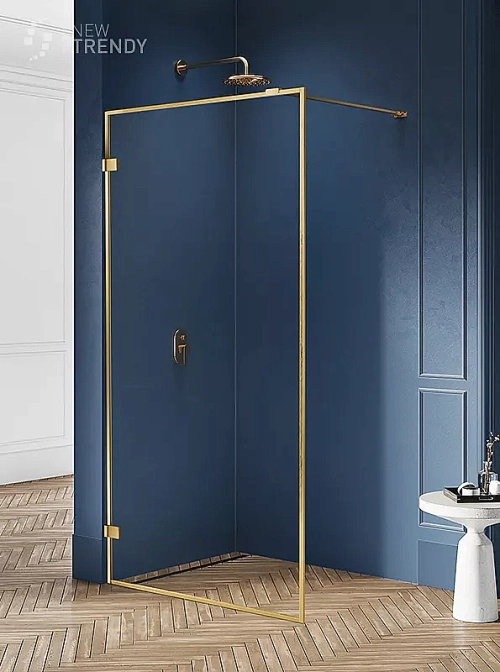 Душевое ограждение NEW TRENDY AVEXA GOLD BRUSHED EXK-3137 120 стекло прозрачное/профиль золото