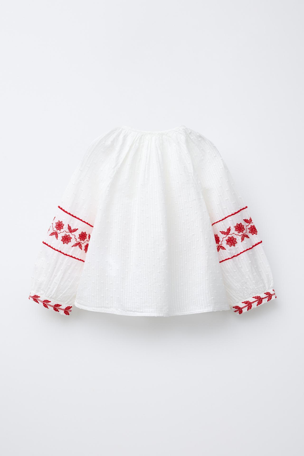 ZARA РУБАШКА ИЗ СЕТЧАТОЙ ТКАНИ С ВЫШИВКОЙ, ЖЕЛТОВАТО-БЕЛЫЙ