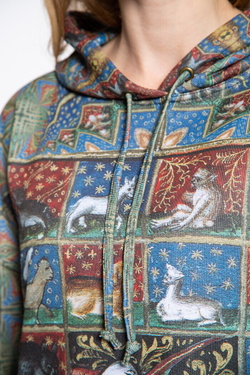 Комплект (худи и брюки) "Бестиарий", по мотивам Бестиария Бартоломея Английского, 15 век