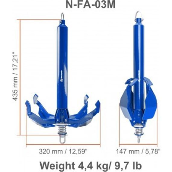 Folding anchor 4,4kg/ Якорь ЯЛС-03М 4,4 кг (N-FA-03M) NISUS