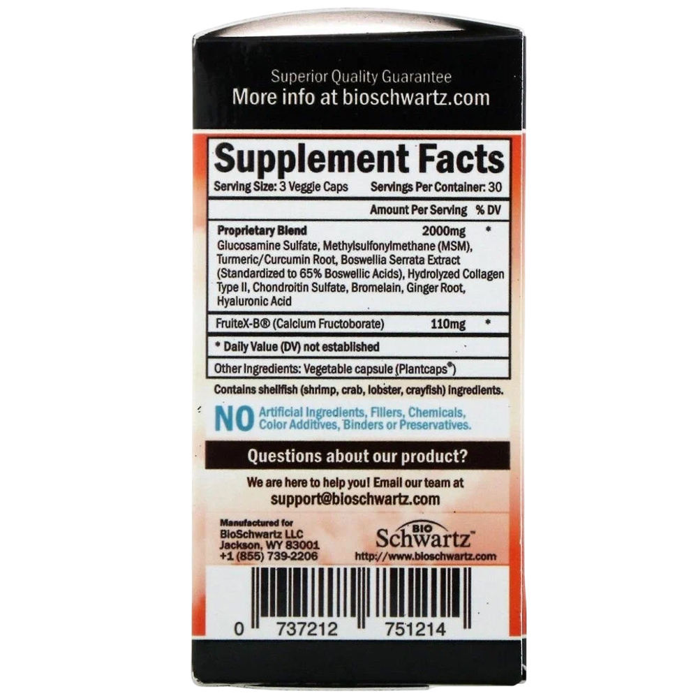 Bio Schwartz Glucosamine Chondroitin MSM 90 капс, Хондроитин Глюкозамин и МСМ