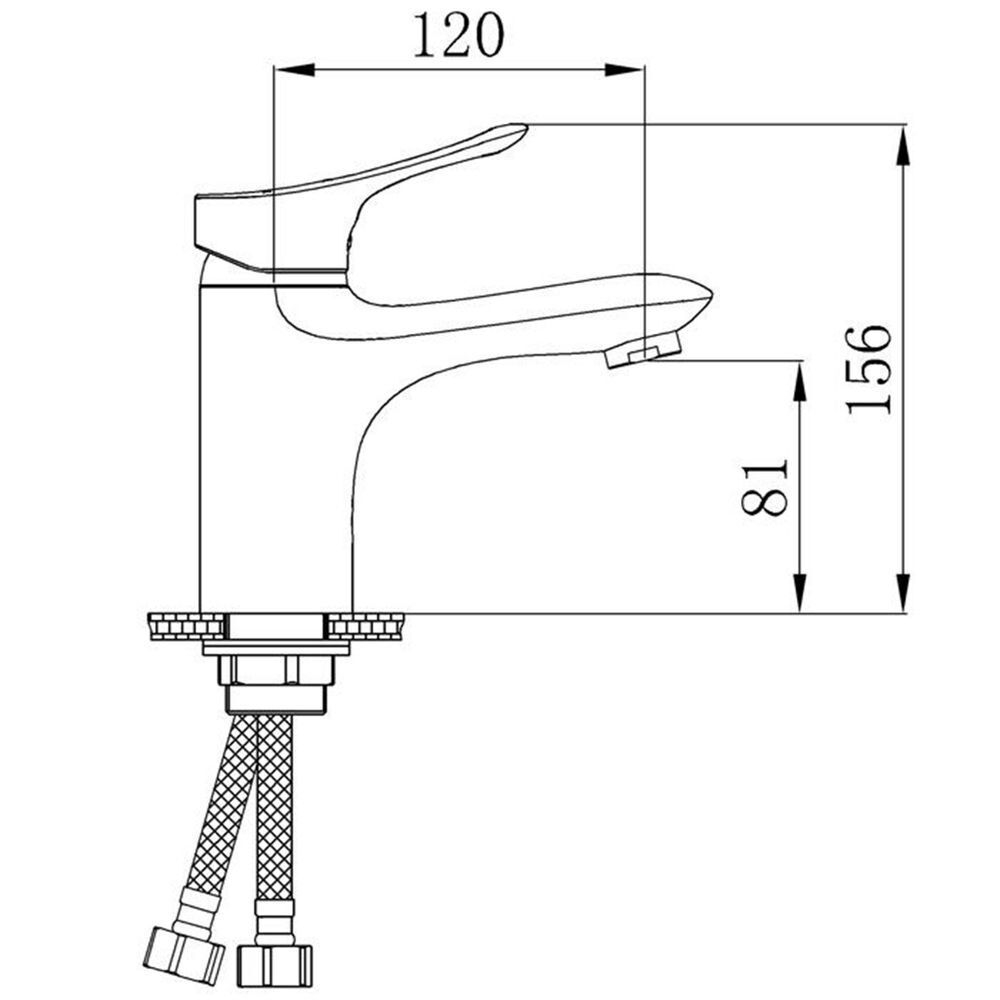 Смеситель для раковины, РМС, корот изл, с картриджем, хром, SL120-001F