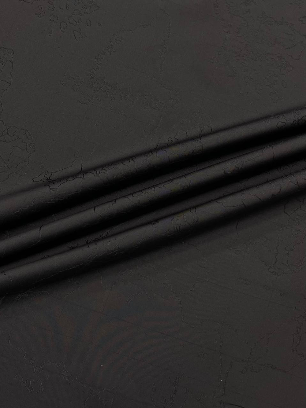 Курточно-плащевая ткань п/э Alviero Martini черная с картой мира