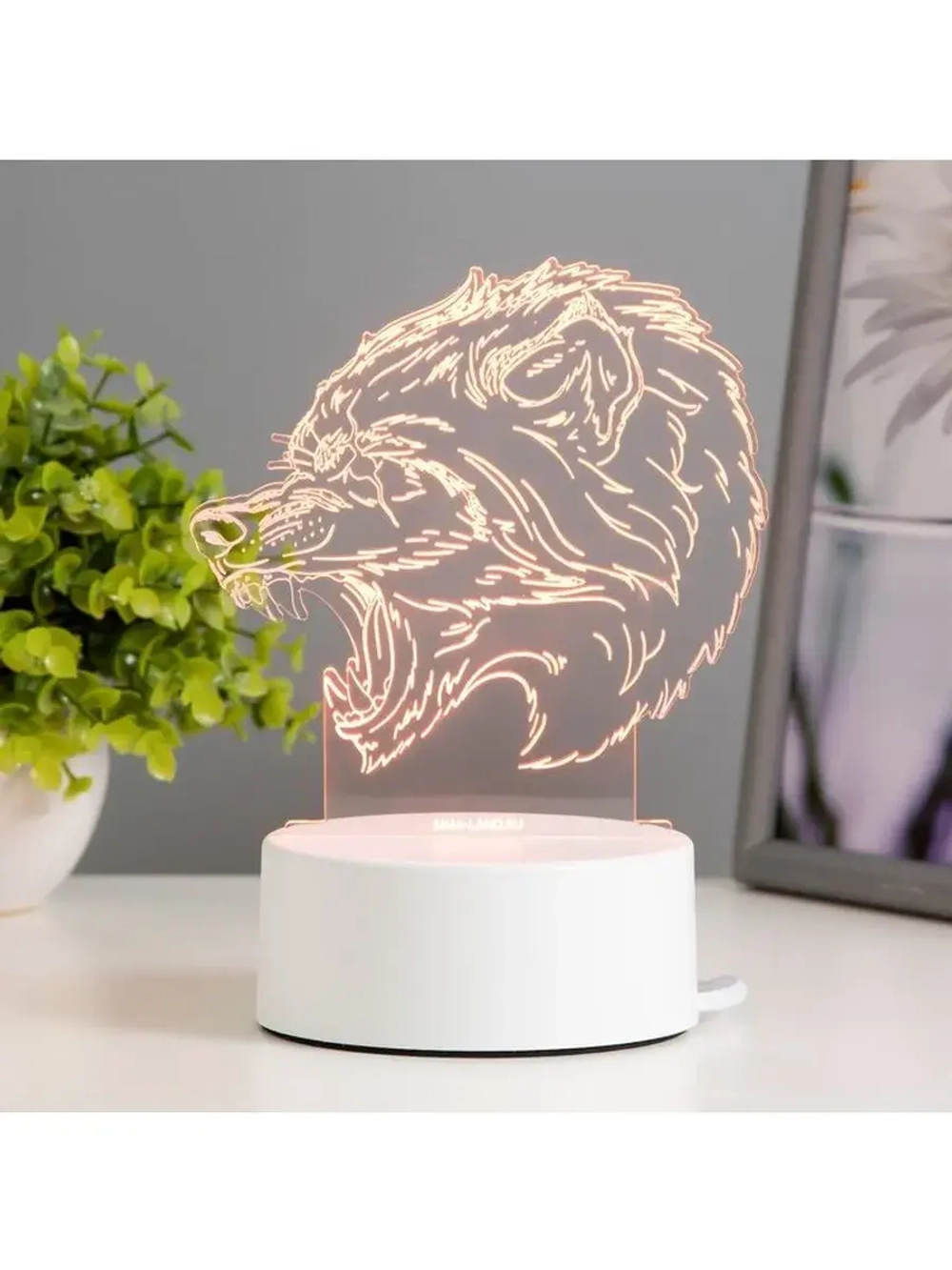 Светильник 3D ночник RISALUX «Оборотень», LED RGB, от сети,