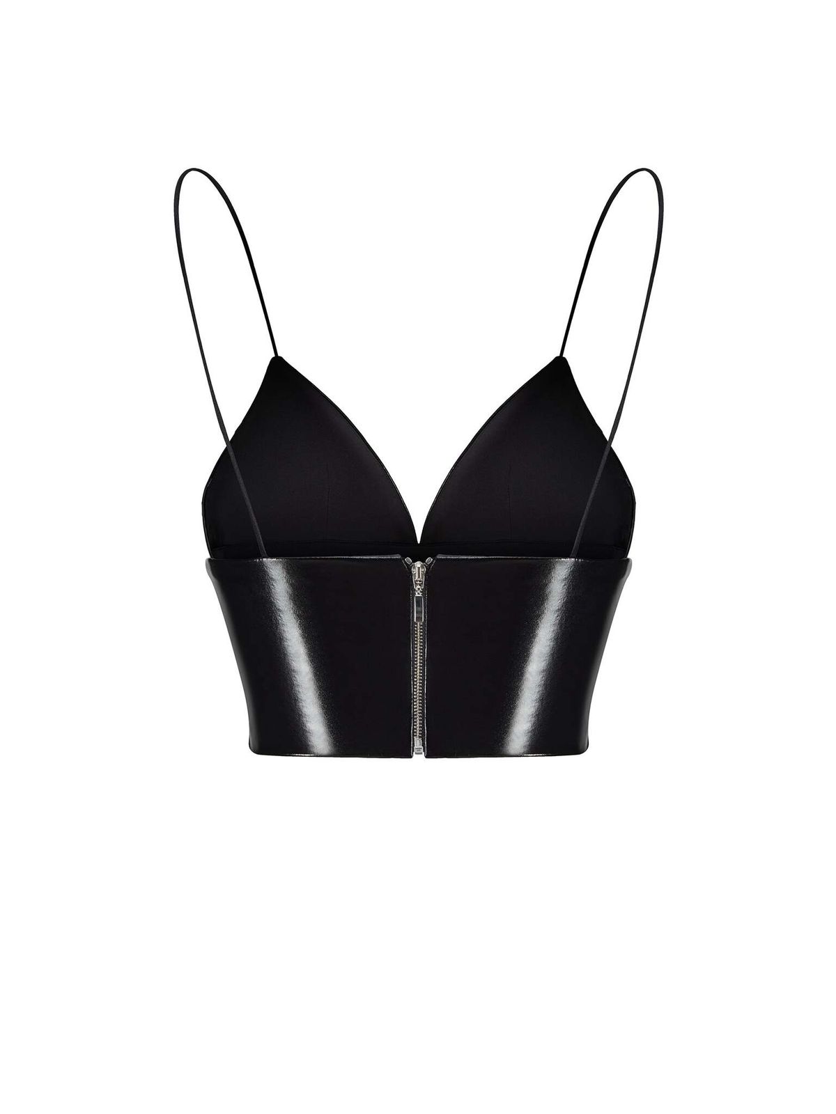 Укороченный топ-бюстье из лаке