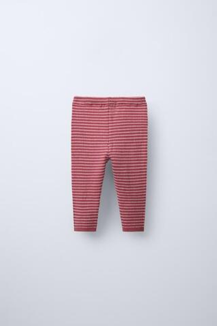 ZARA ЛЕГИНСЫ В ПОЛОСКУ И РУБЧИК, РОЗОВЫЙ