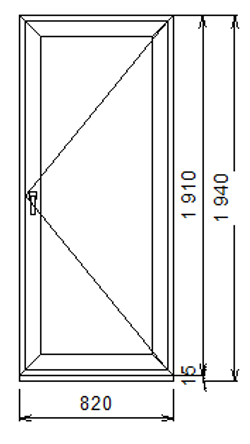 Дверь из ПВХ 1910 х 820
