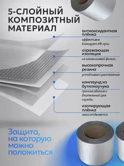 Водонепроницаемая лента, самоклеящаяся цветная стальная крыша бунгало, водонепроницаемая уплотнительная ремонтная лента, размер 500*5 см