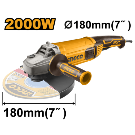 Угловая шлифовальная машина (УШМ) INGCO AG200018 180 мм 2,0 кВт
