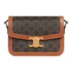 CELINE Triumph Arch Cow Leather Shoulder Bag, Crossbody Bag Medium Women"s Tawny