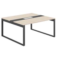 AG.2-1616.AR.72.AN.AN / Стол для переговоров 1600х1638х750 / профиль О-образный: 70х20 антрацит; лючок: серебро; столешница: ак.равелло вставка антрацит