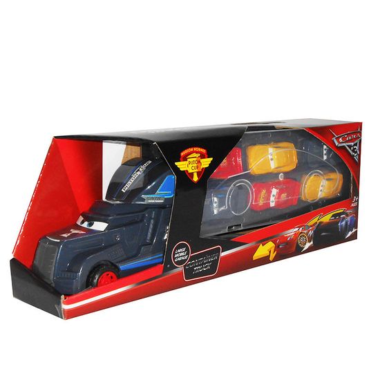 Трейлер " Тачки " + 6 машинок , (коробка)