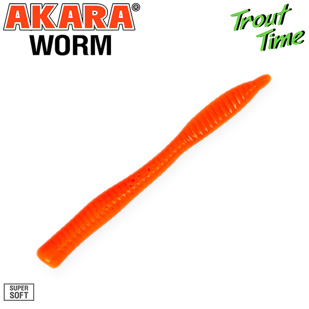 Силиконовая приманка Akara Trout Time WORM 3 Garlic 100 (10 шт.)