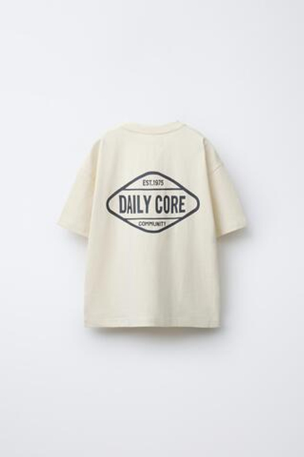 ZARA ФУТБОЛКА С ЛОГОТИПОМ, ЭКРЮ