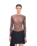 BROWN MESH LONGSLEEVE