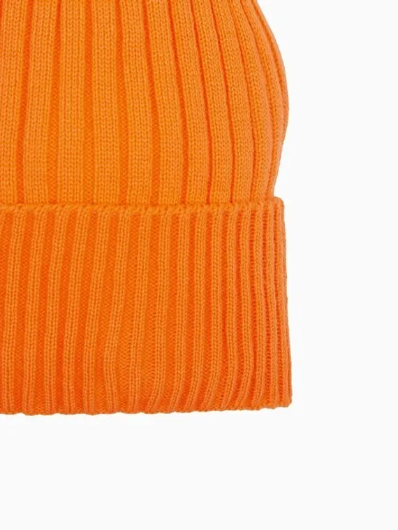 Шапка женская зимняя, цвет оранжевый, размер 52-56