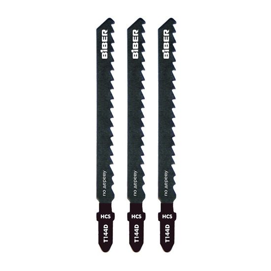 Пилки для электрического лобзика д/древ. 74/4мм 3шт БИБЕР