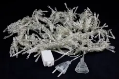 Занавес с мерцающим диодом 2*2 м., 220V, 240 красных LED ламп, прозрачный провод, Winner Light (R.03.5T.240+)