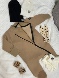 Утеплённый комбинезон-трансформер с начесом Светлый кофе RinaAmari