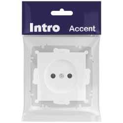 Розетка Intro Accent 6-201-01 2Р 16А-250В IP20 СУ AL/CU белый | Intro