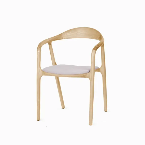 Стул с подлокотниками Esse Soft, бук, светло-серое сиденье