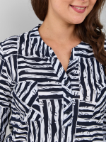 Блузка БЛ-131/синий-полосаквадрат